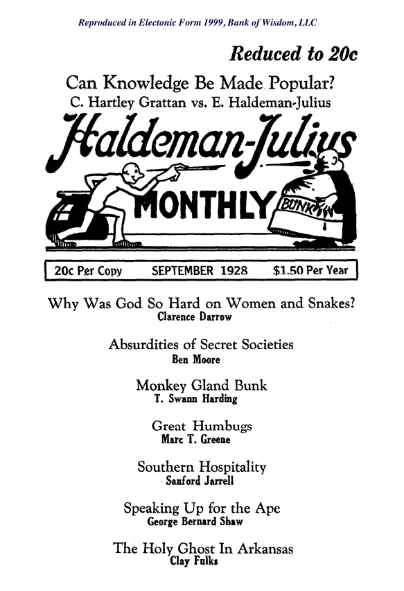 Haldeman-Julius Monthley, Sept. 1928.